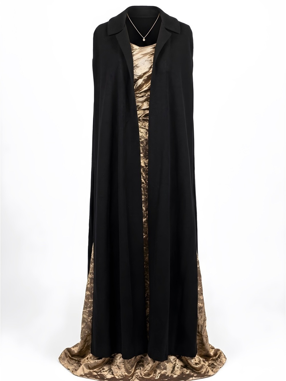 Vintage Lanvin Boutique Paris Opera Cape – Black Evening Cloak – Made in France